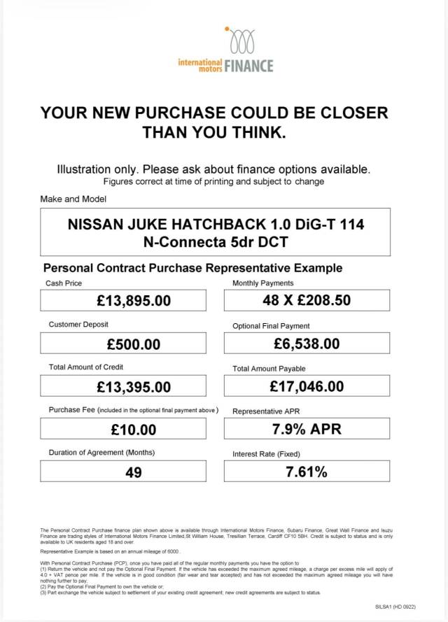 2021 Nissan Juke 1.0 DiG-T 114 N-Connecta 5dr DCT