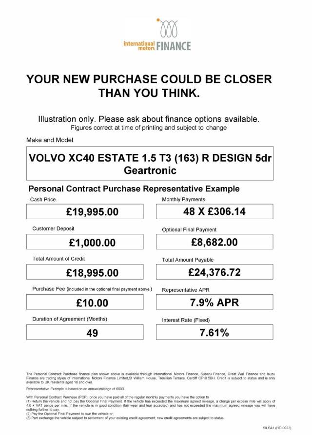 2021 Volvo XC40 1.5 T3 [163] R DESIGN 5dr Geartronic