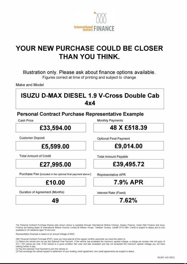 2023 Isuzu D-max 1.9 V-Cross Double Cab 4x4