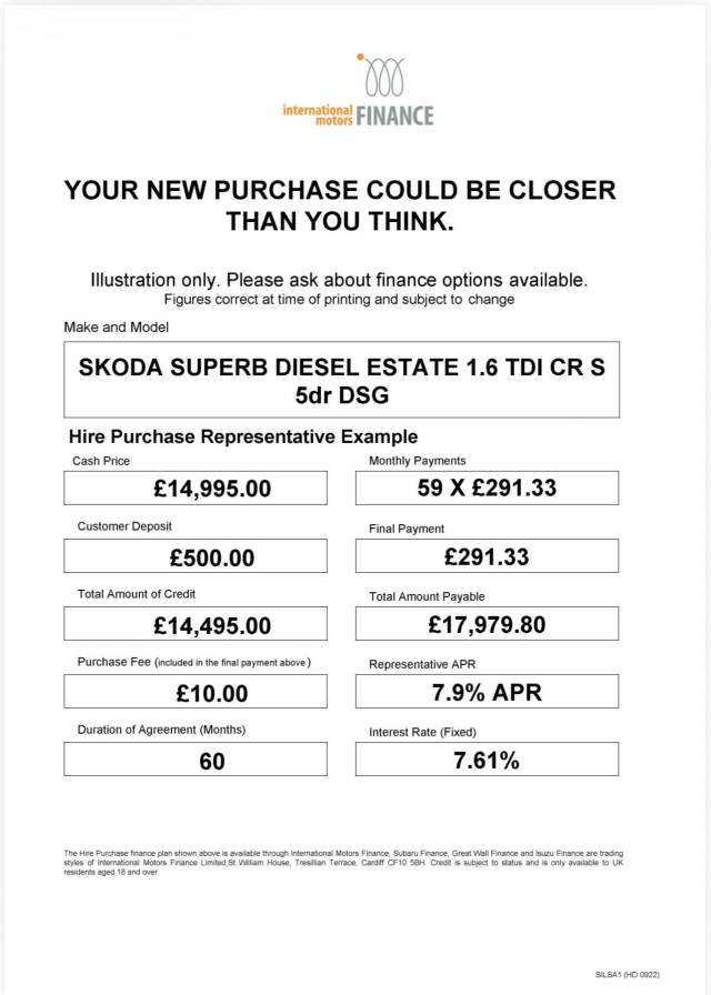 2020 Skoda Superb 1.6 TDI CR S 5dr DSG
