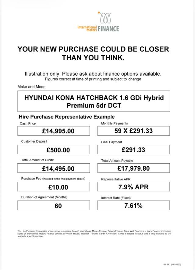 2020 Hyundai KONA 1.6 GDi Hybrid Premium 5dr DCT