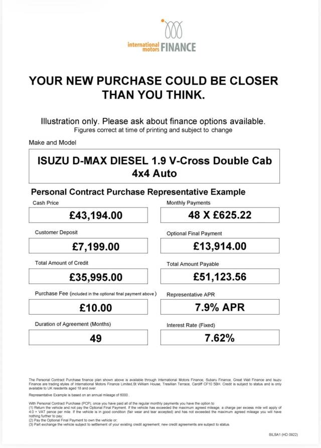 2025 Isuzu D-max 1.9 V-Cross Double Cab 4x4 Auto