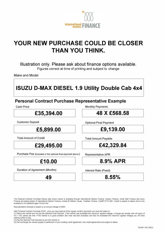 2025 Isuzu D-max 1.9 Utility Double Cab 4x4