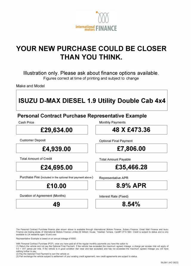 2024 Isuzu D-max 1.9 Utility Double Cab 4x4
