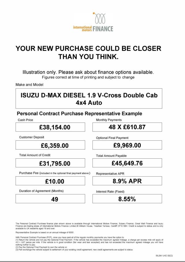 2024 Isuzu D-max 1.9 V-Cross Double Cab 4x4 Auto