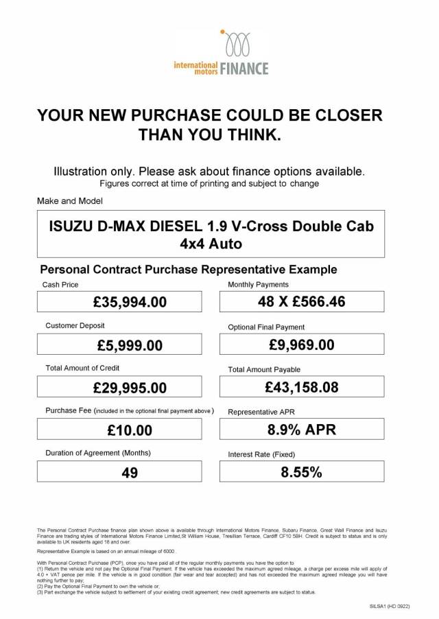 2023 Isuzu D-max 1.9 DL40 Double Cab 4x4 Auto