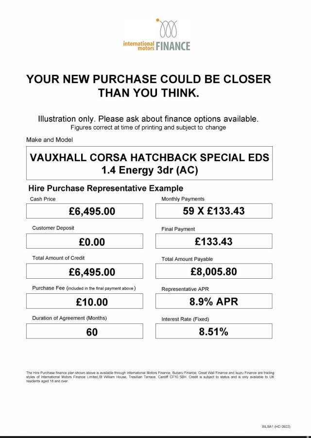 2018 Vauxhall Corsa 1.4 Energy 3dr [AC]