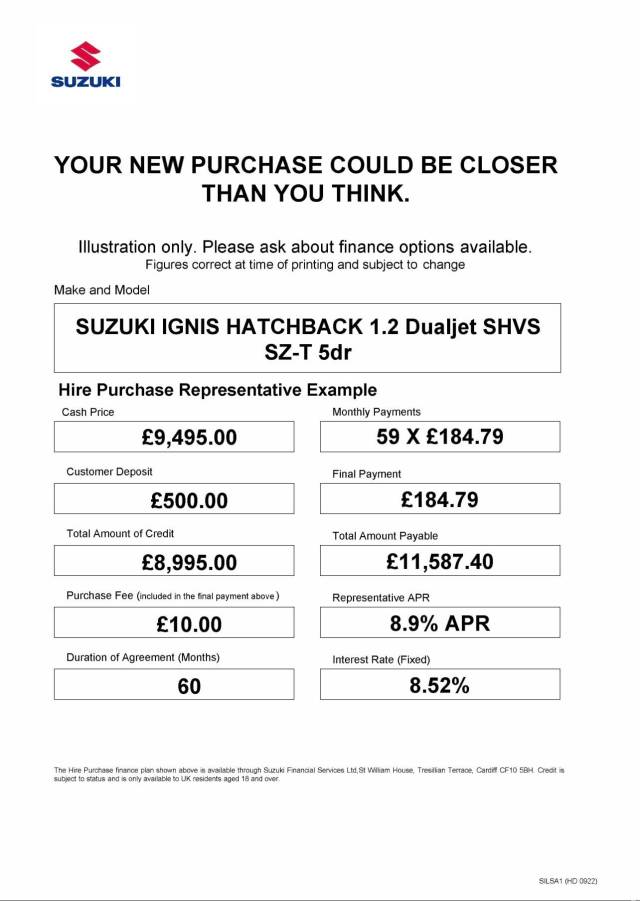 2019 Suzuki Ignis 1.2 Dualjet SHVS SZ-T 5dr