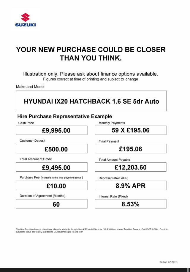 2015 Hyundai ix20 1.6 SE 5dr Auto