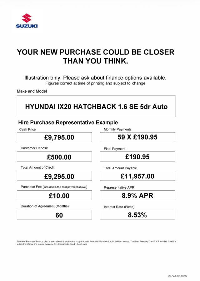 2015 Hyundai ix20 1.6 SE 5dr Auto