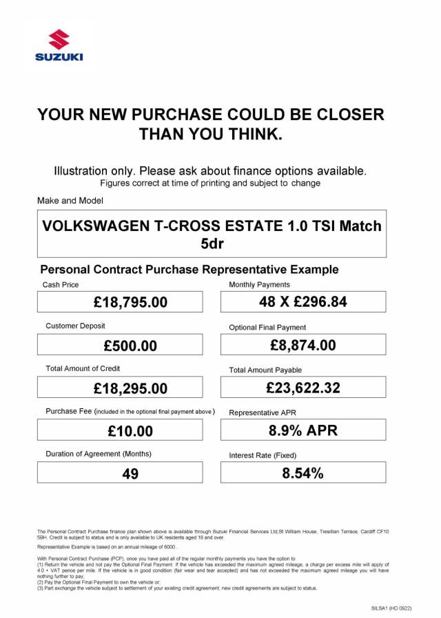 2024 Volkswagen T-cross 1.0 TSI Match 5dr