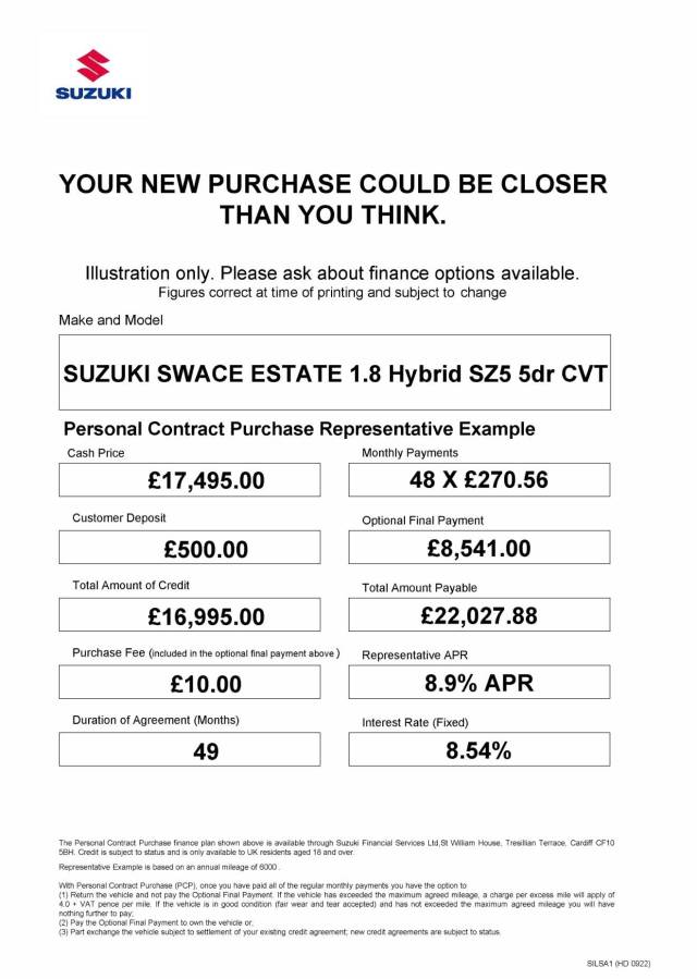 2021 Suzuki Swace 1.8 Hybrid SZ5 5dr CVT